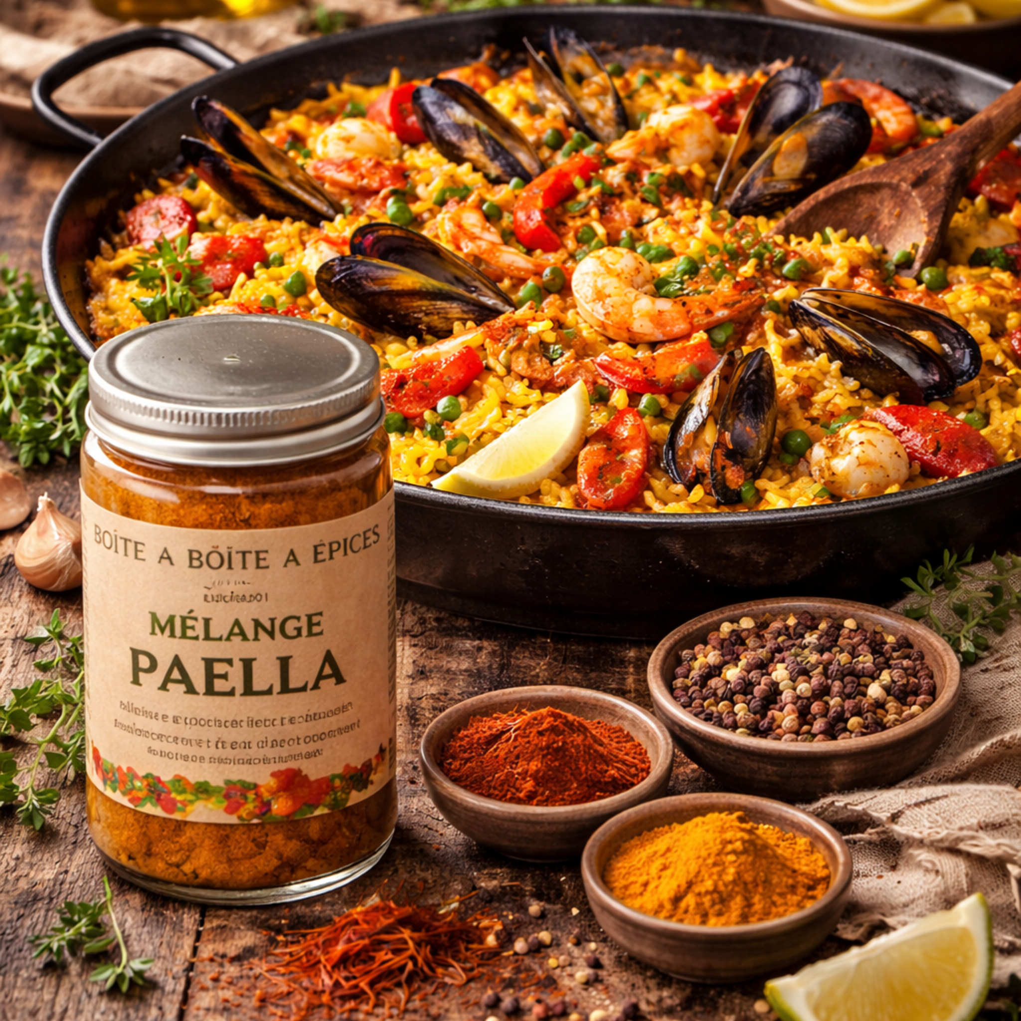 MÉLANGE Paella – Épices artisanales pour riz espagnol & fruits de mer – 100g