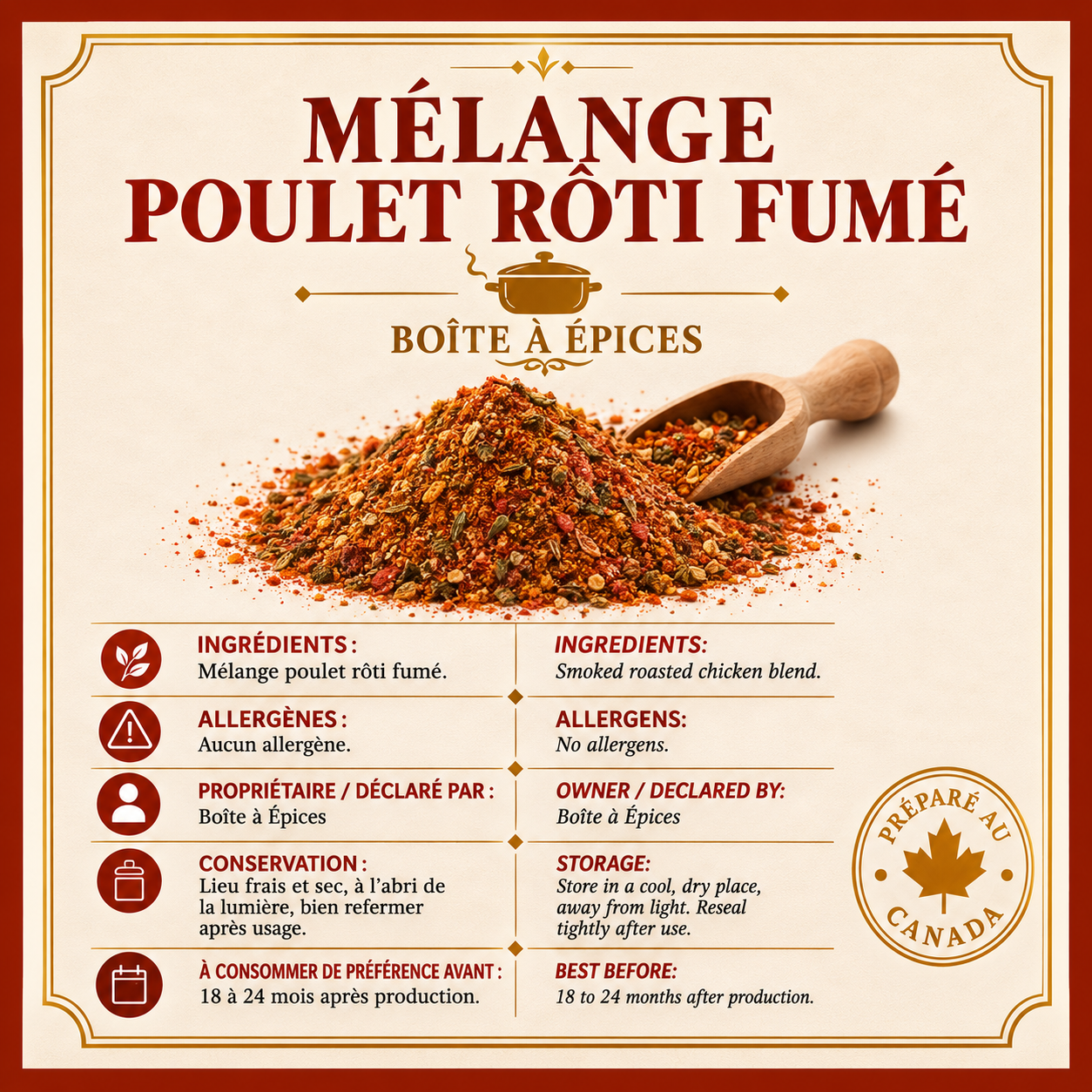 Mélange Poulet Rôti fumé