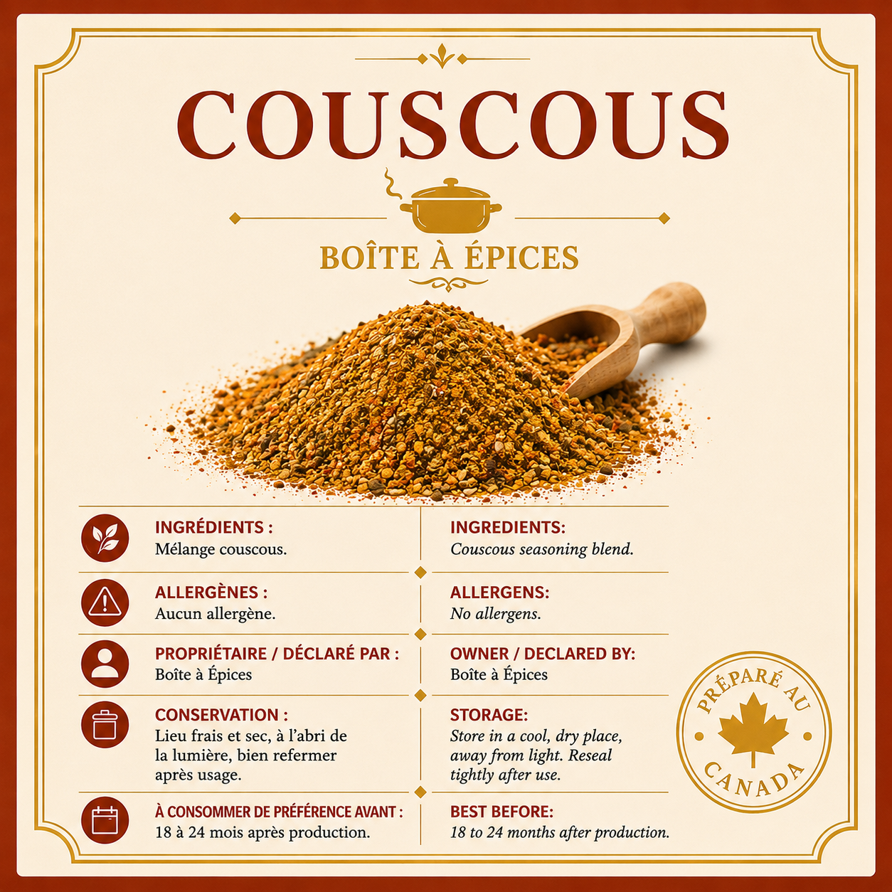 Mélange Couscous traditionnel