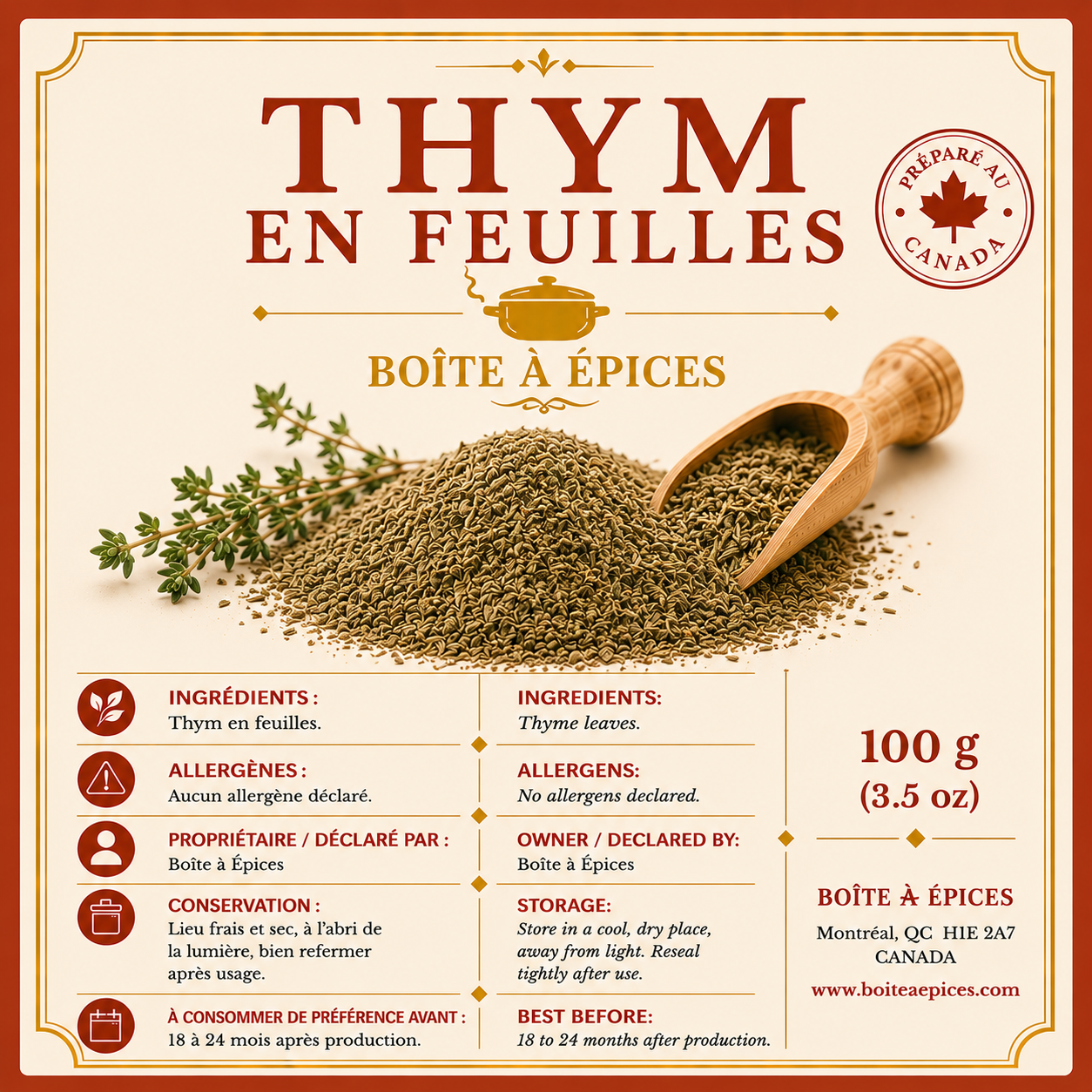 Thym en feuilles