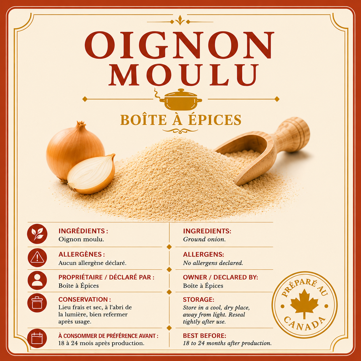 Oignon moulu