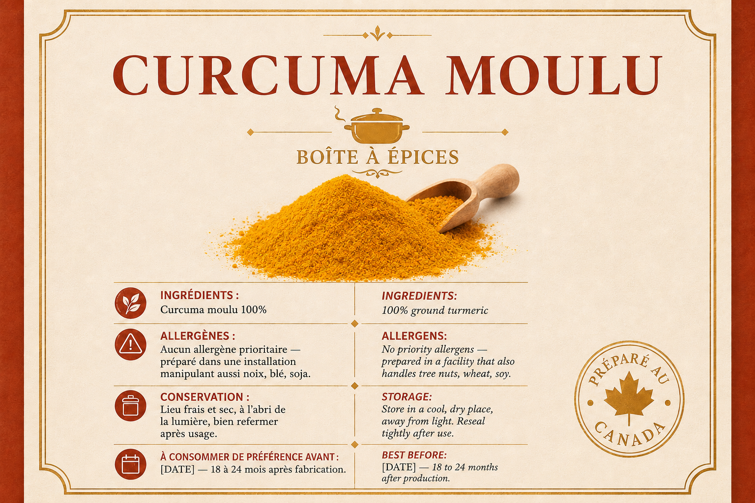 Curcuma moulu