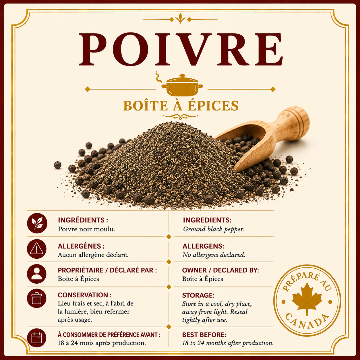 Poivre moulu