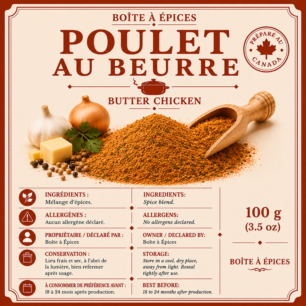 Mélange Poulet au Beurre Indien