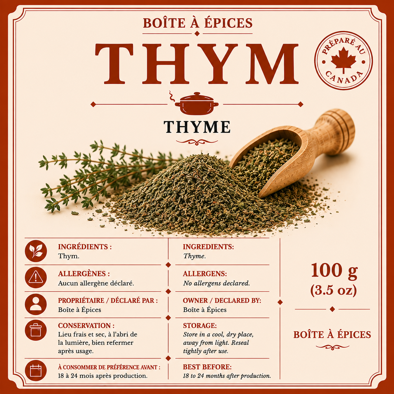 Thym en feuilles