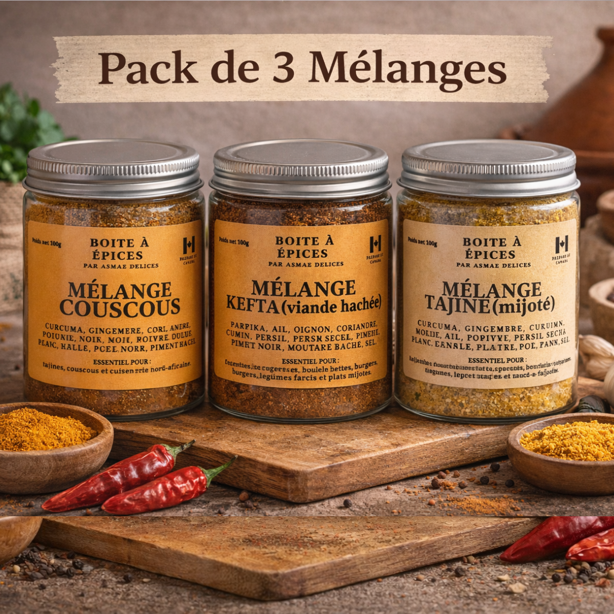 3 Épices Signature  Recette Traditionnelle – 3x100g
